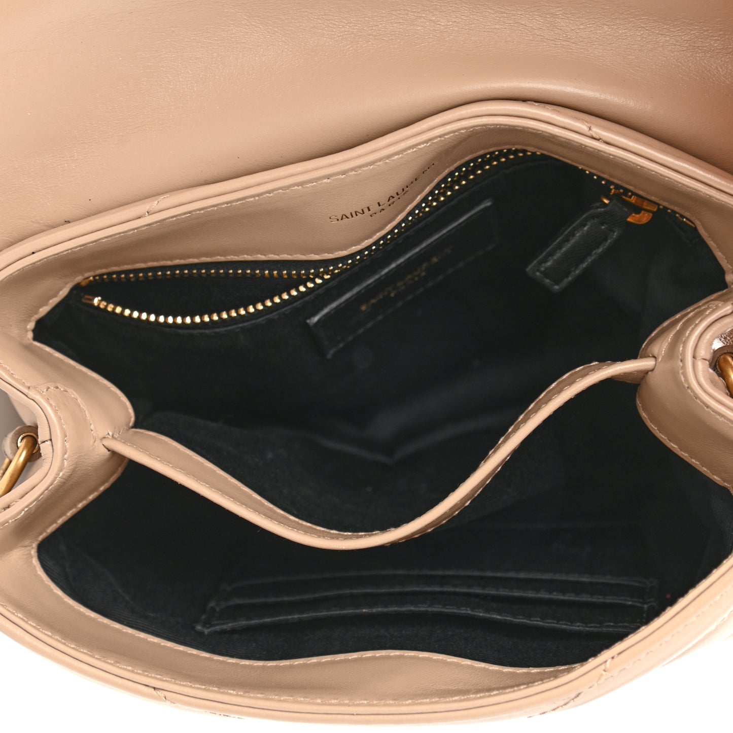 Calfskin Y Quilted Monogram Toy Loulou Crossbody Bag Latte