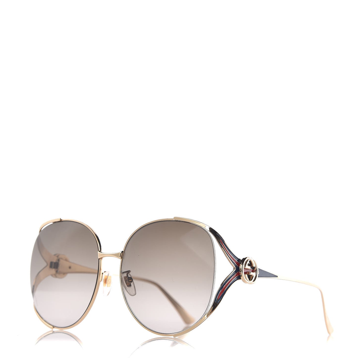 Metal Oversized Round Frame GG0225S Sunglasses Gold
