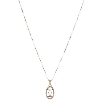 Cartier 18K Pink Gold Diamond Logo Paved Pendant Necklace 1 of 8
