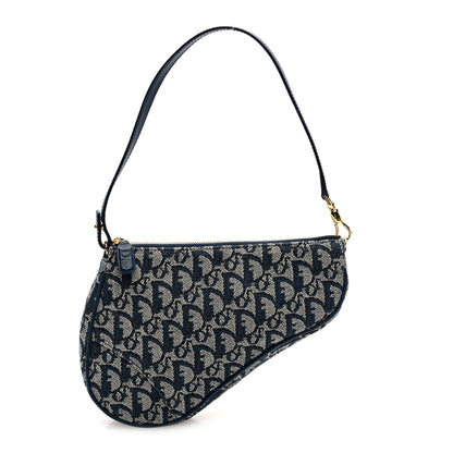 Christian Dior Monogram Mini Saddle Pochette Navy 1 of 10