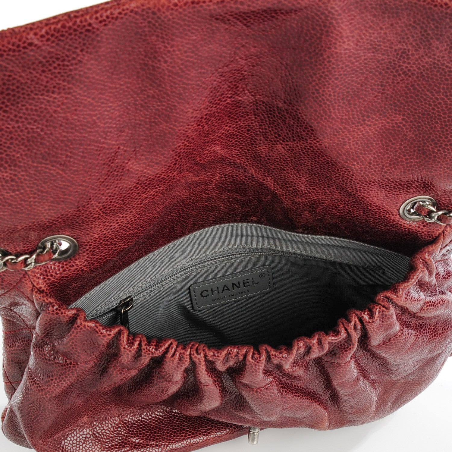 Chanel Grained Calfskin Quilted Medium Elastic Flap Bordeaux 6 of 8