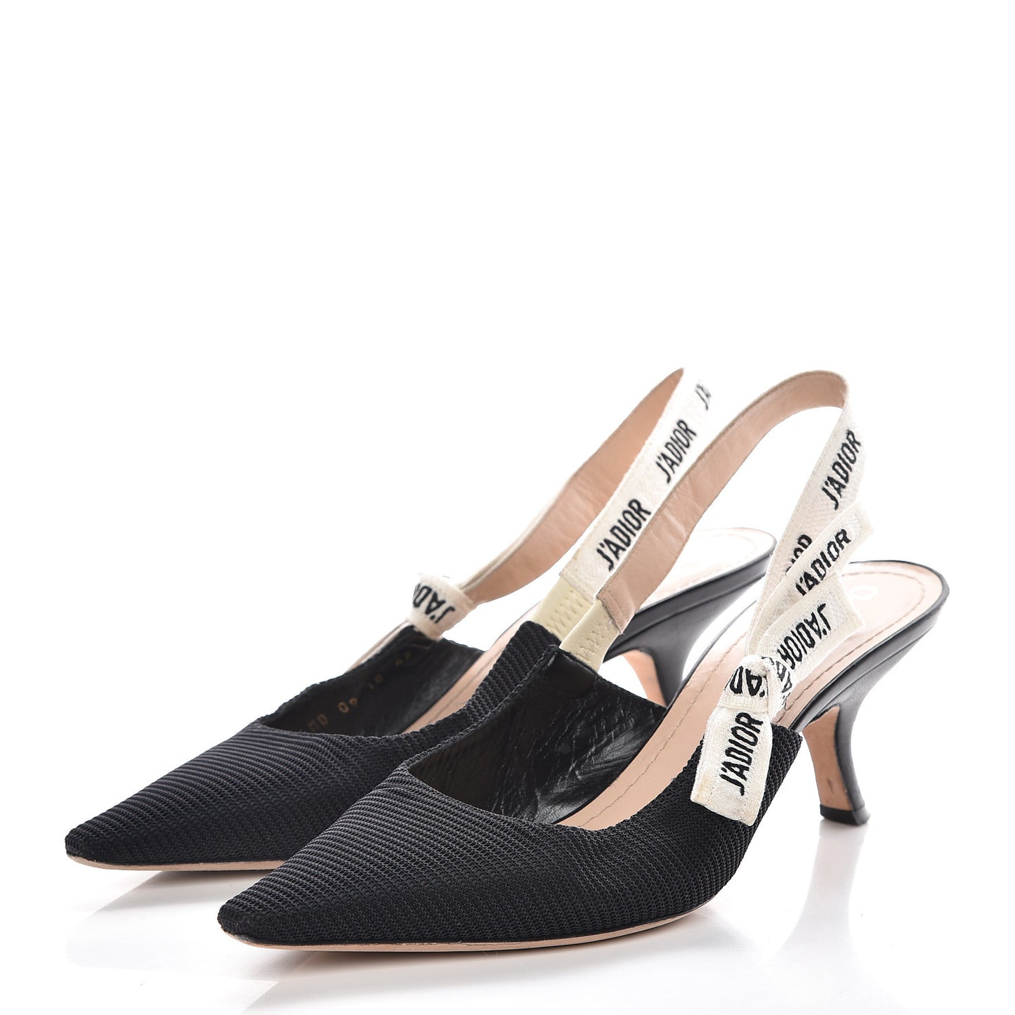 Technical Canvas Ribbon J Adior Slingback 65mm Pumps 42 Black
