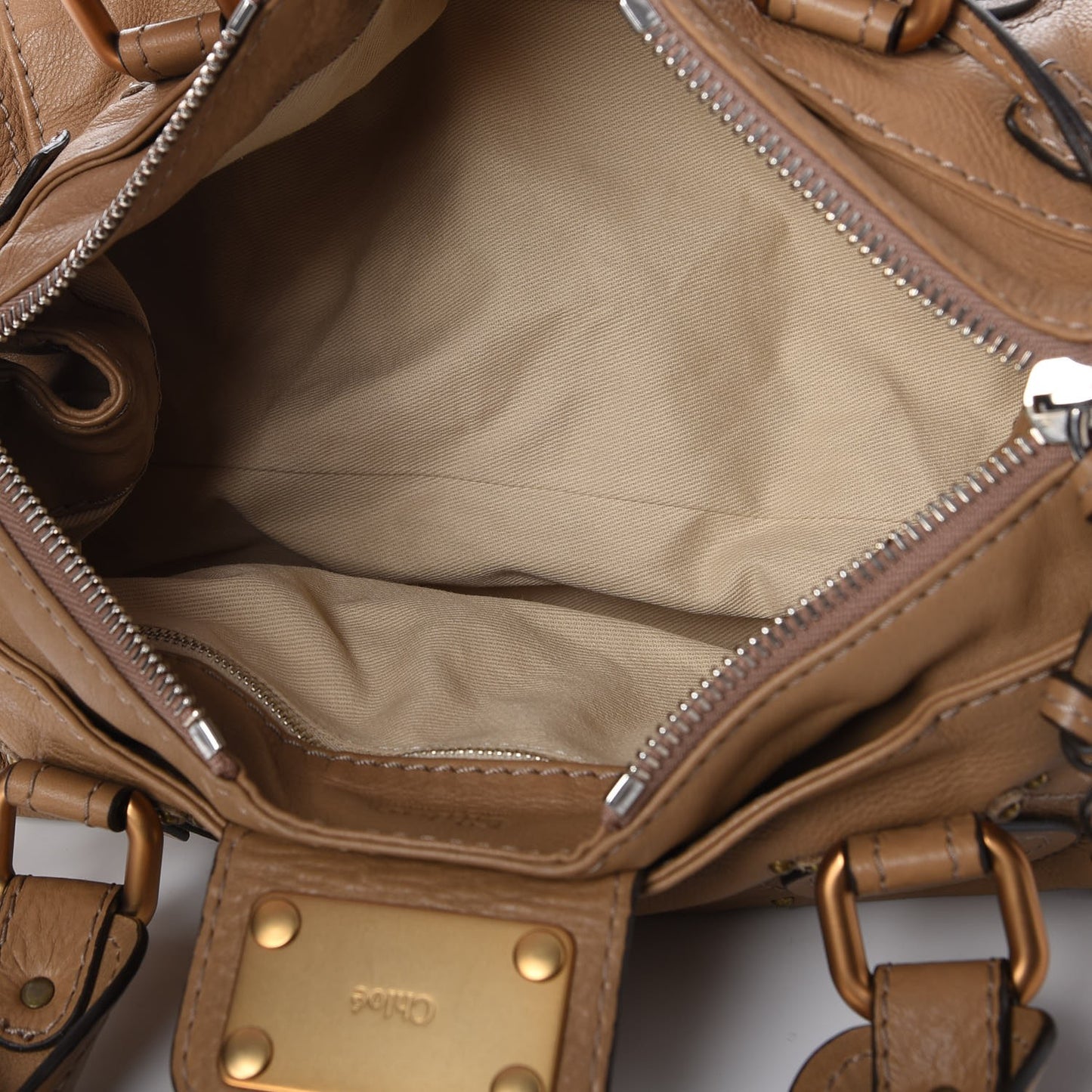 Calfskin Medium Paddington Satchel Taupe