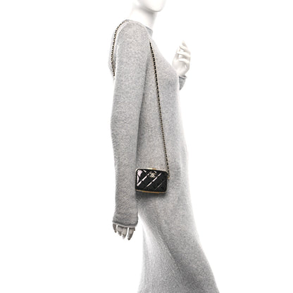 Chanel Glazed Goatskin Quilted Small Box With Chain Black 2 of 10