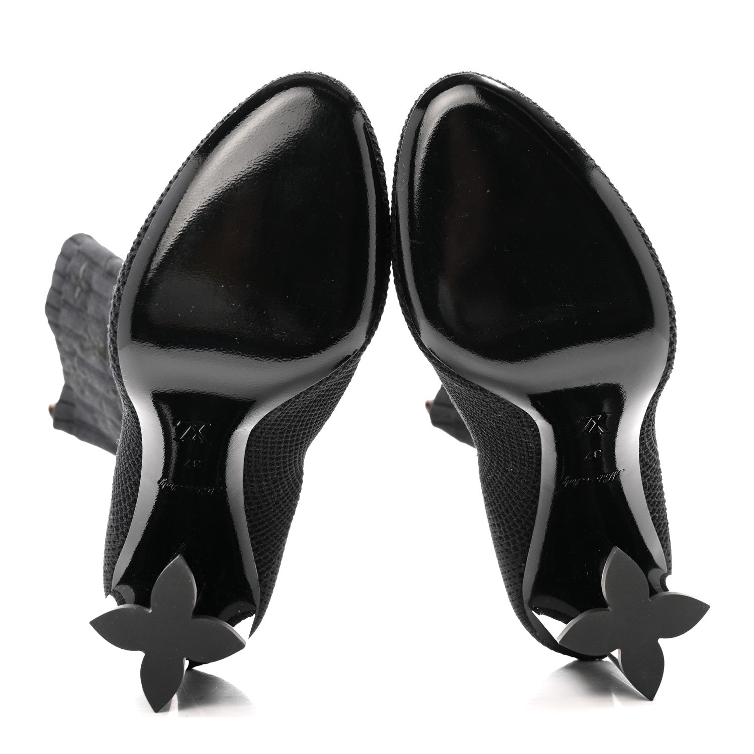 Louis Vuitton Monogram Stretch Fabric Silhouette Ankle Boots 37 Black 6 of 12