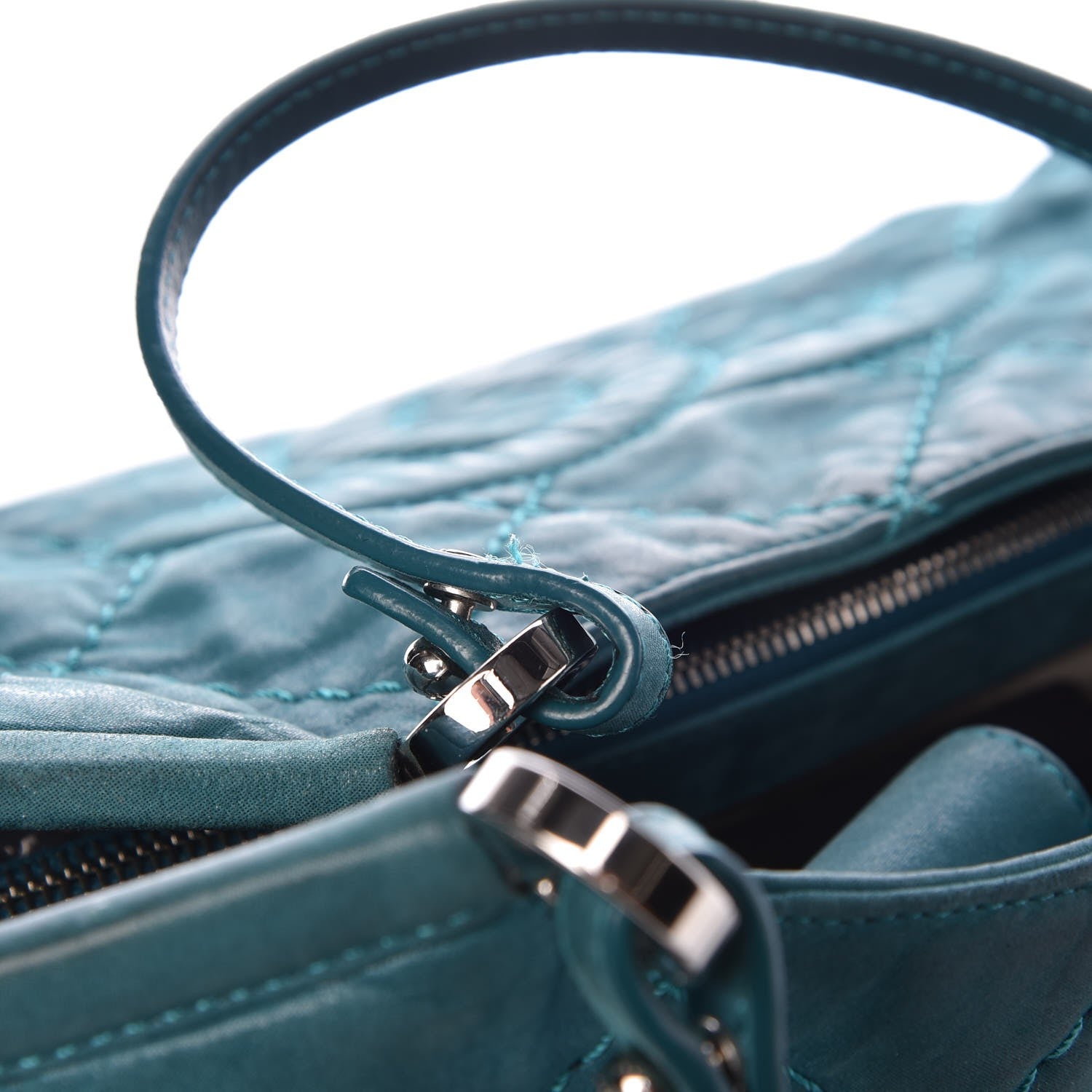 Chanel Iridescent Calfskin Quilted Small Sea Hit Tote Blue 11 of 13