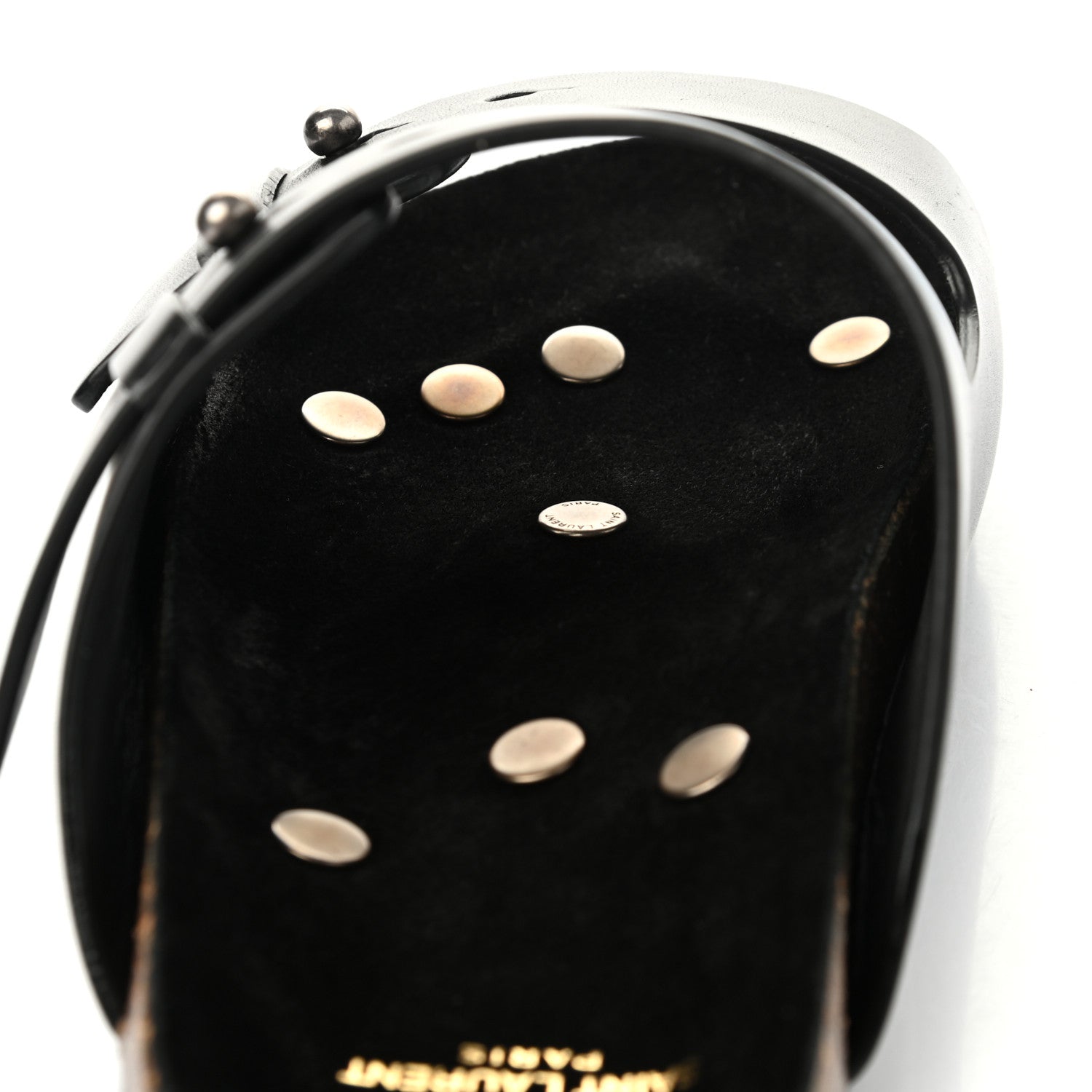 Saint Laurent Calfskin Jimmy Cross Slides 40 Black 9 of 10
