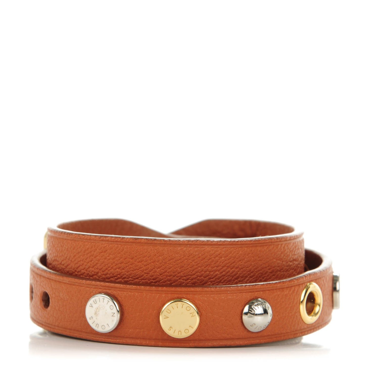 Cuir Spike It Wrap Bracelet 17 Camel