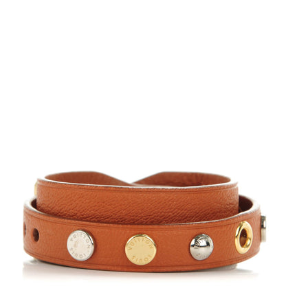 Louis Vuitton Cuir Spike It Wrap Bracelet 17 Camel 1 of 6