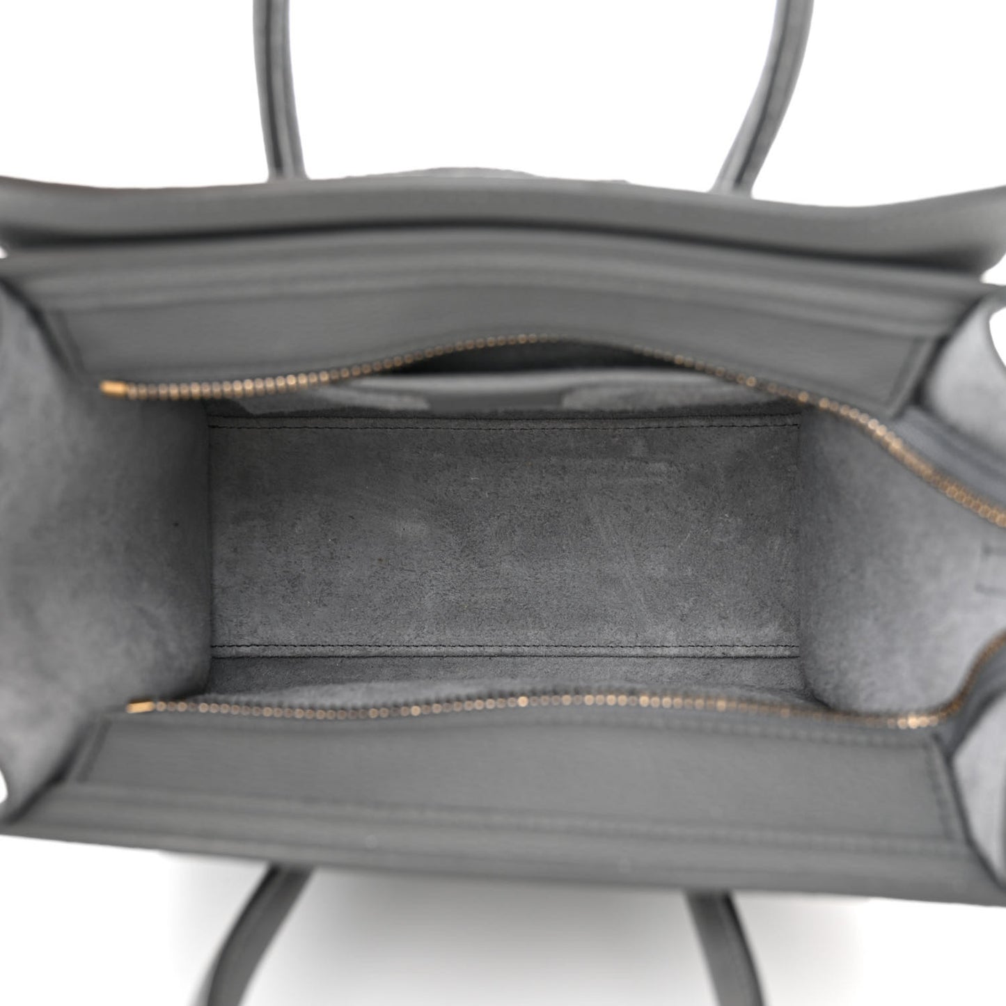 Drummed Calfskin Nano Luggage Kohl