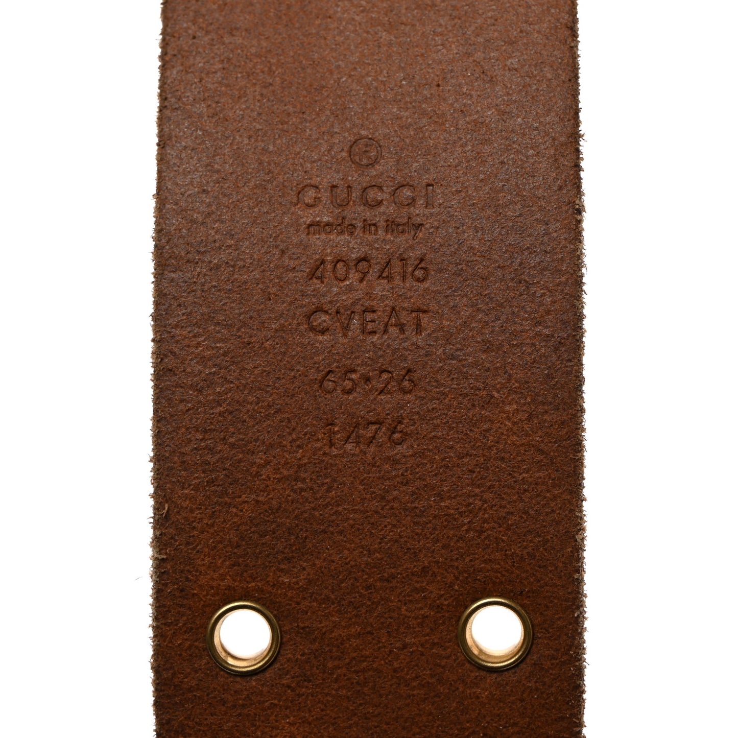 Faded Calfskin Grommet Double G 40mm Belt 65 26 Cuir