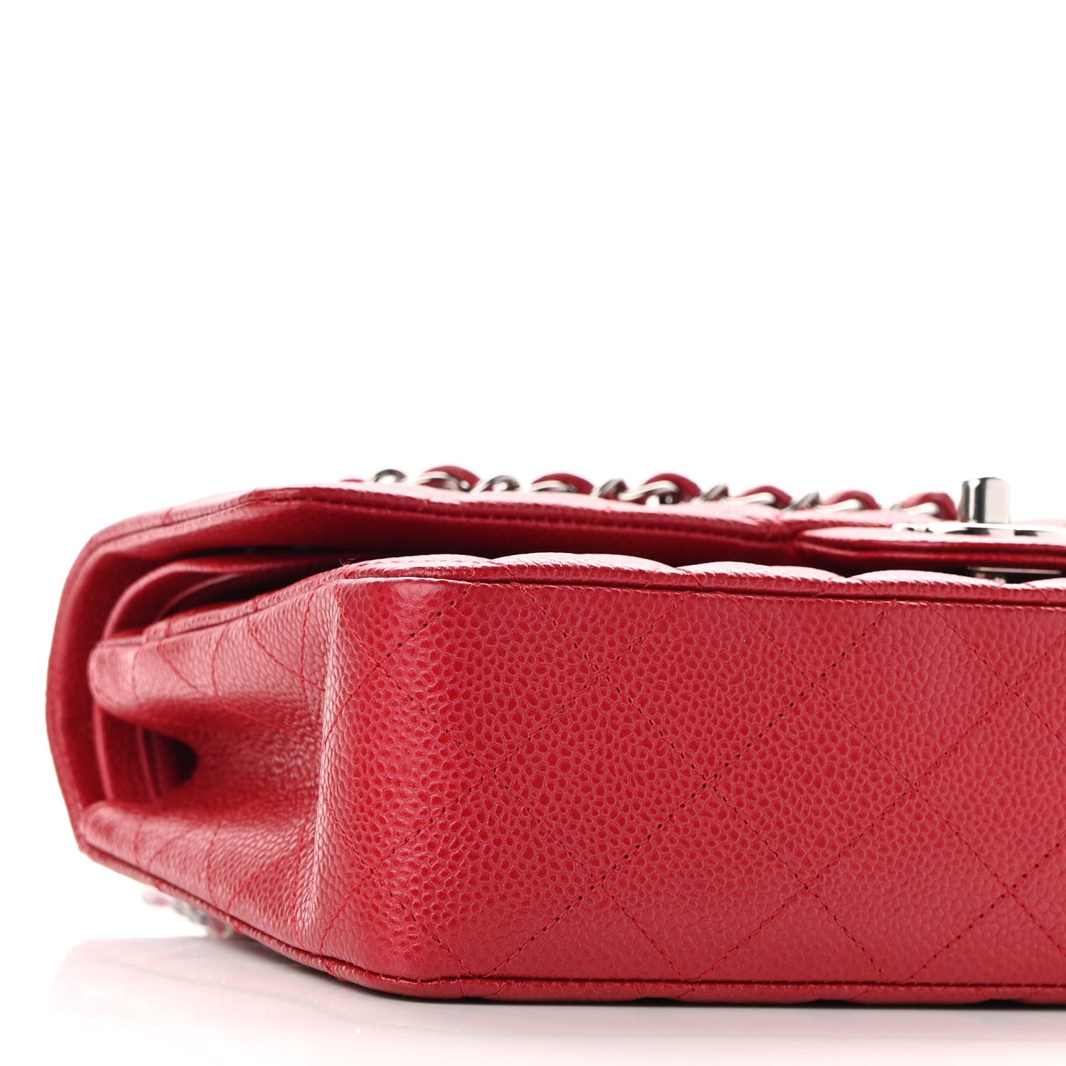 Chanel Metallic Caviar Quilted Medium Double Flap Dark Pink 9 of 9