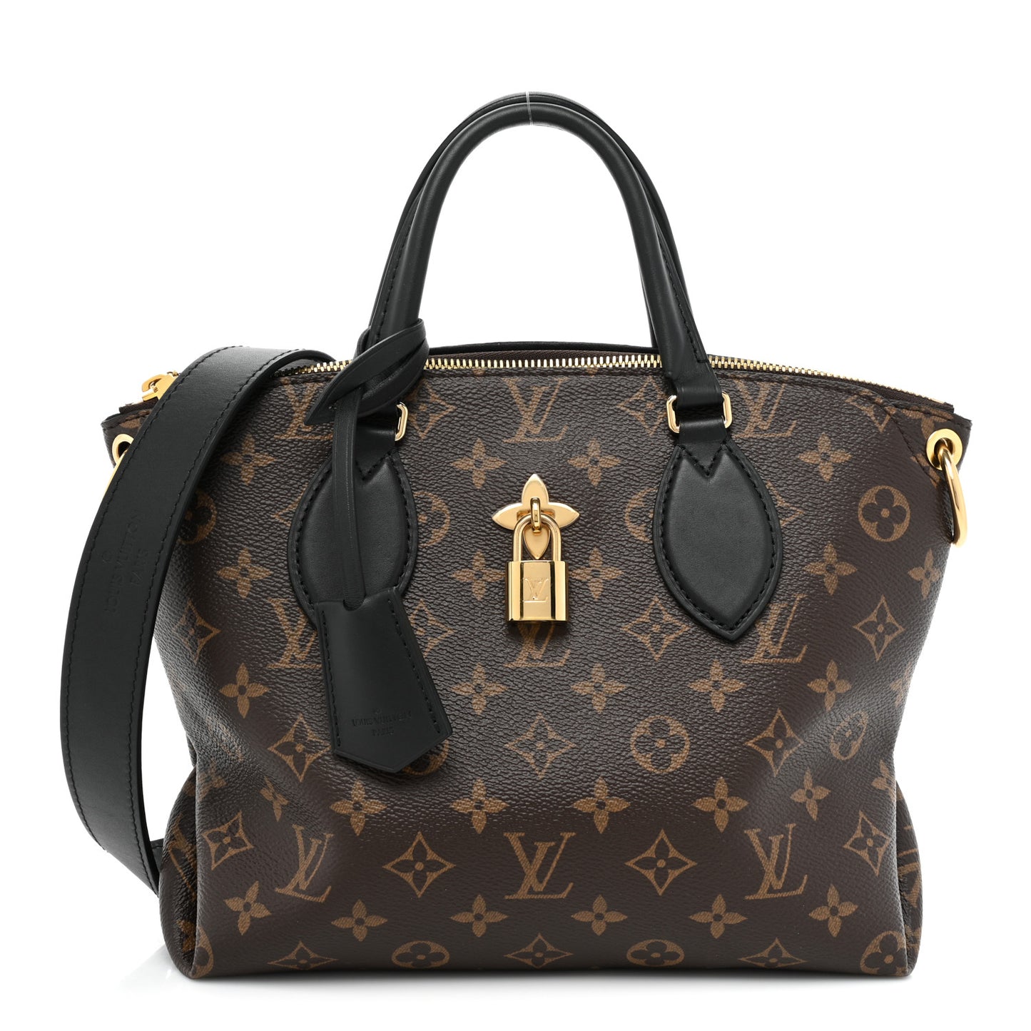 Monogram Flower Zipped Tote PM Black