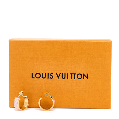 Louis Vuitton Enamel Nanogram Earrings Gold Black 5 of 5