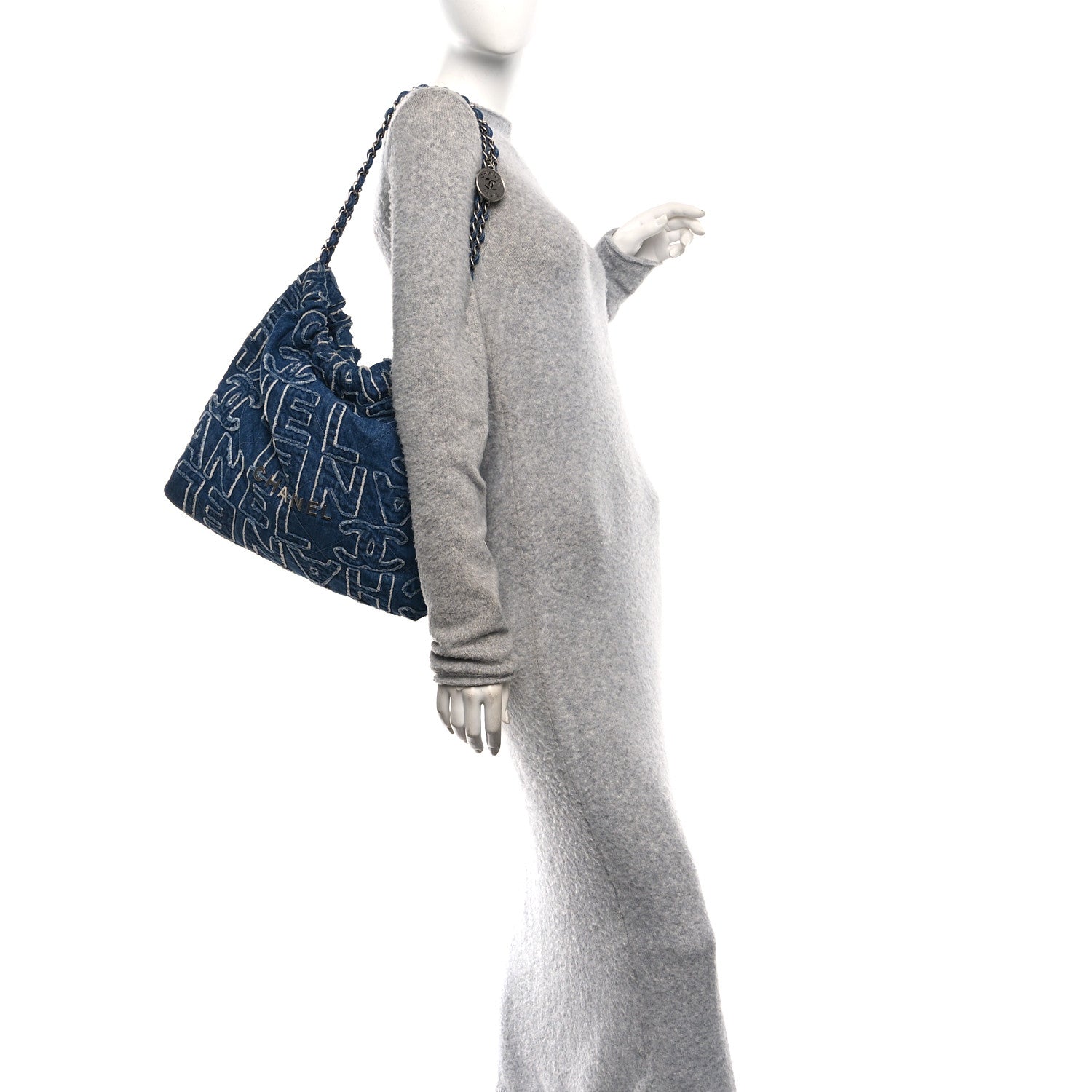 Chanel Denim Patchwork Logo Chanel 22 Blue 1852712 – FASHIONPHILE