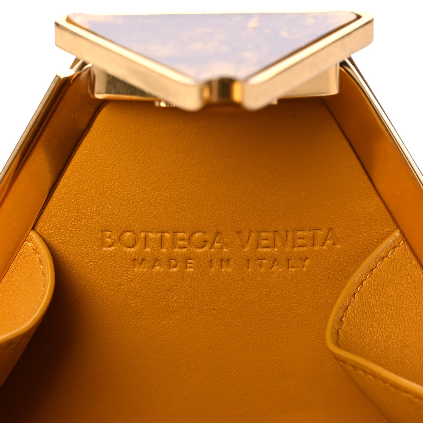 Spazzolato Calfskin Pyramid Bag Gold Marble