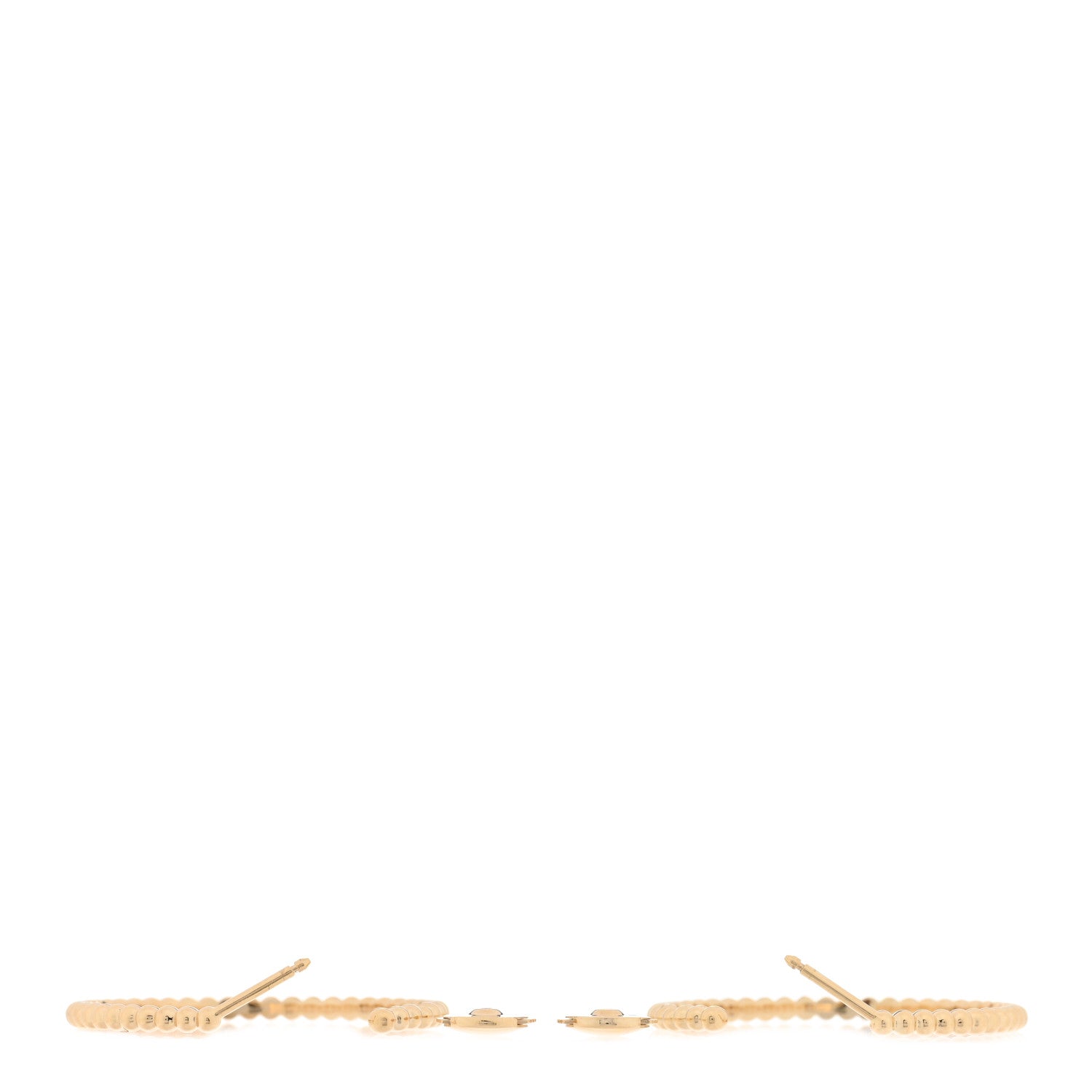 Van Cleef & Arpels 18K Yellow Gold Small Perlee Hoop Earrings 3 of 5