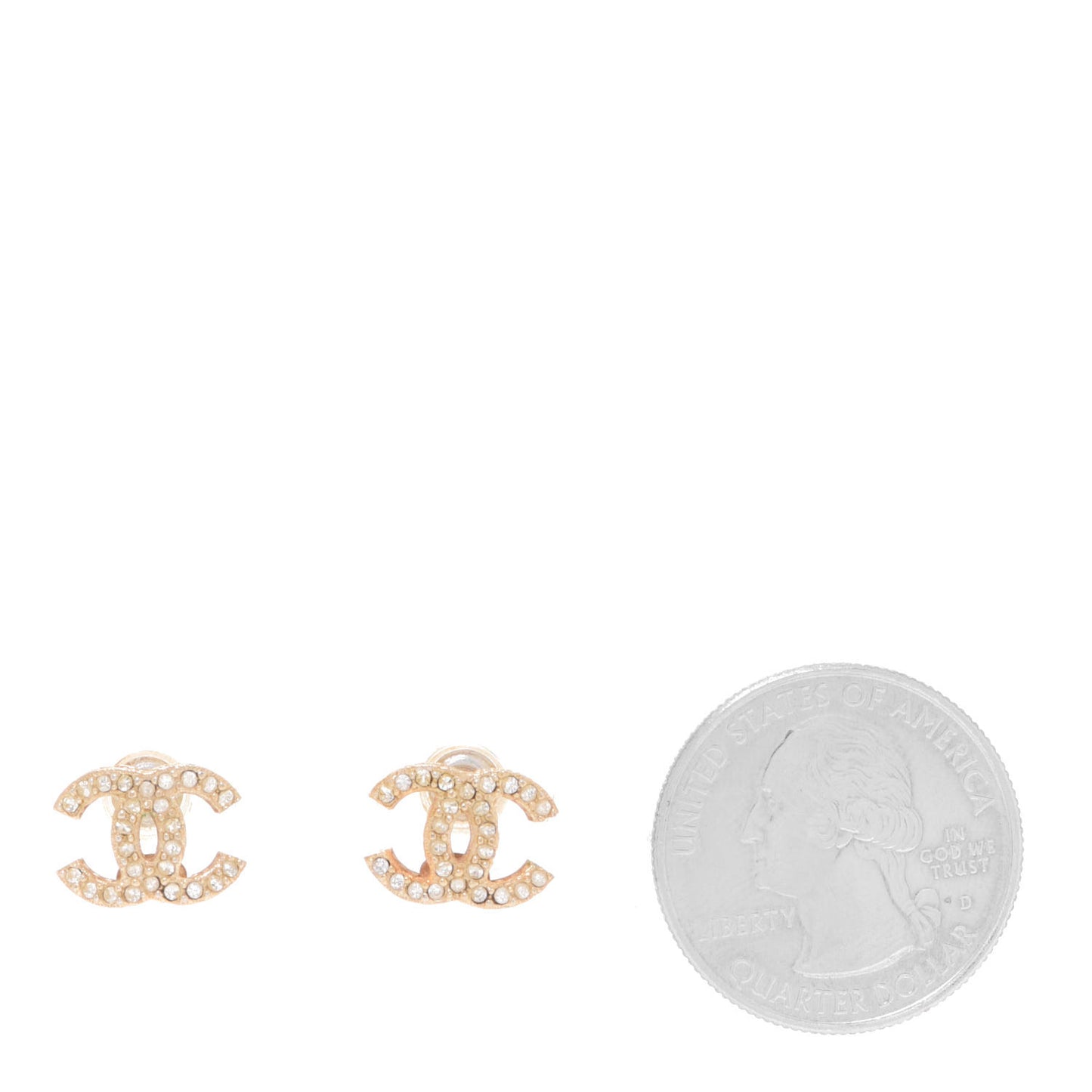 Crystal Timeless CC Earrings Light Gold