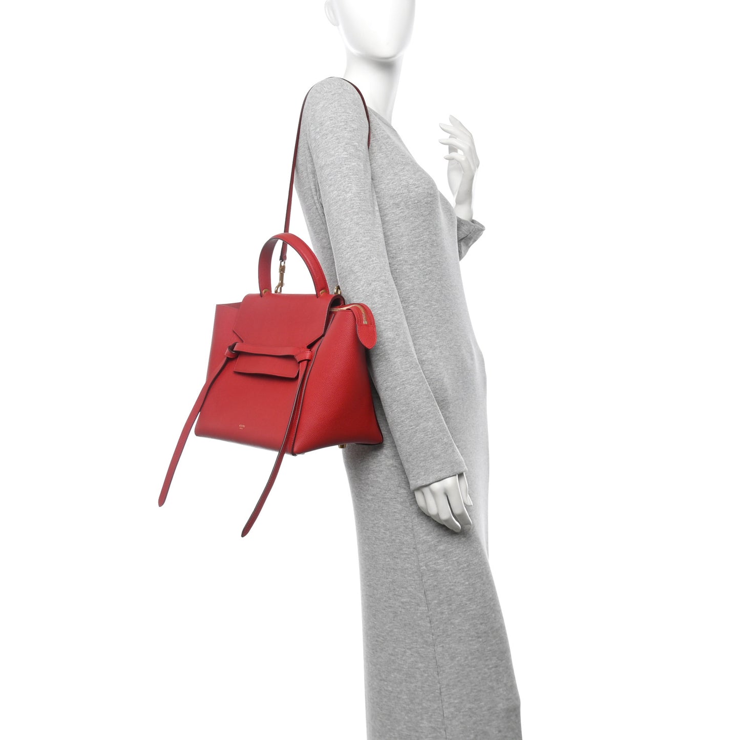 Grained Calfskin Mini Belt Bag Coquelicot
