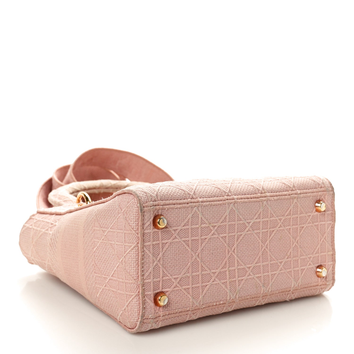 Christian Dior Canvas Embroidered Cannage Medium Lady D-Lite Pink 4 of 12