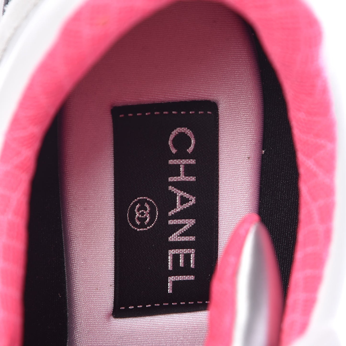 Calfskin Fabric Sneakers 39.5 White Silver Fluo Pink