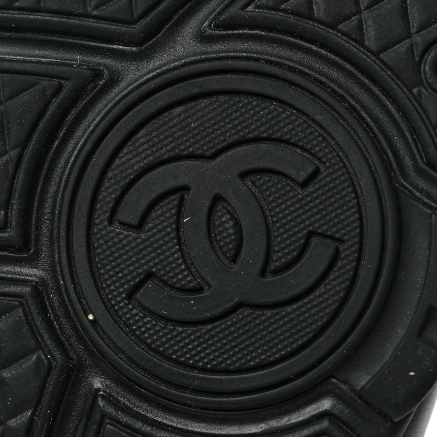 Chanel Lambskin Fabric CC Sneakers 39 Black 6 of 7