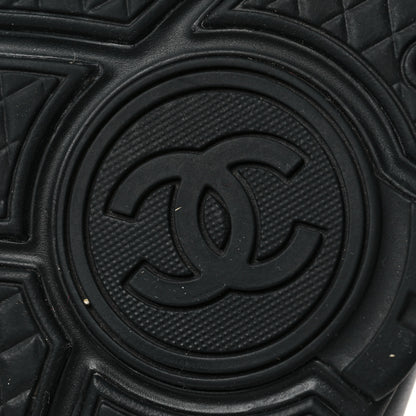 Chanel Lambskin Fabric CC Sneakers 39 Black 6 of 7