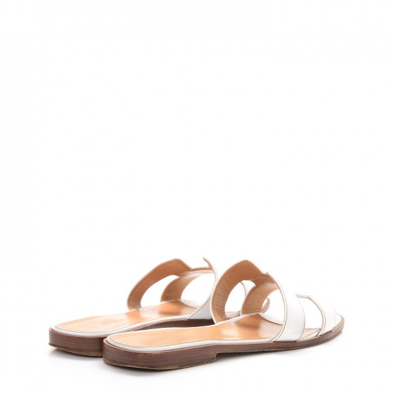 Box Calfskin Oran Sandals 38.5 White