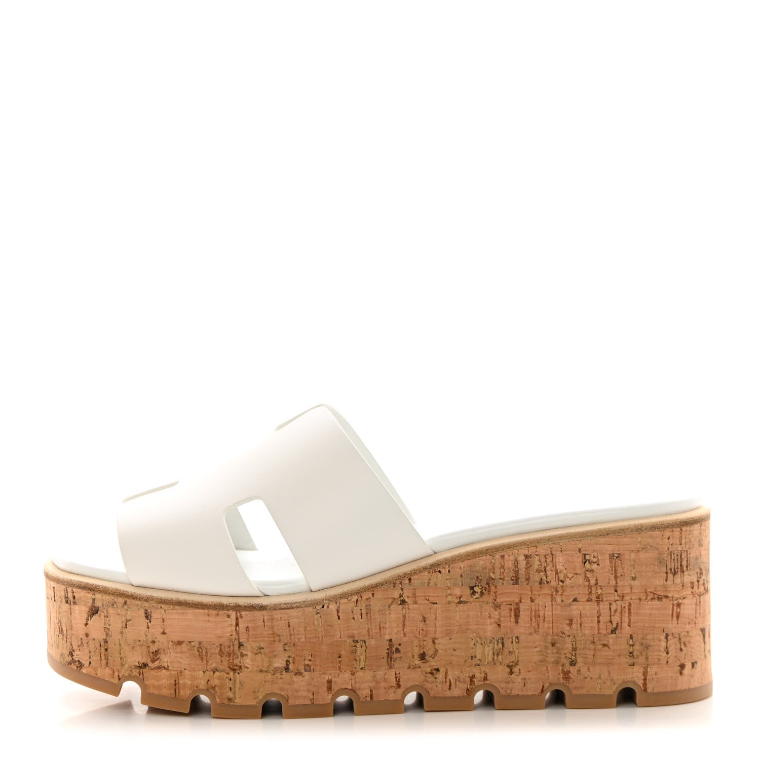 Hermes Calfskin Cork Eze 30 Sandals 39 White 1 of 9