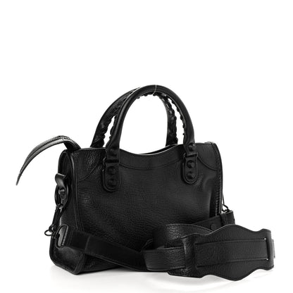 Balenciaga Shiny Goatskin Matte Black Metallic Edge Hardware Mini City Black 2 of 8