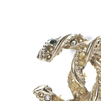 Chanel Crystal Twisted CC Earrings Gold 5 of 8