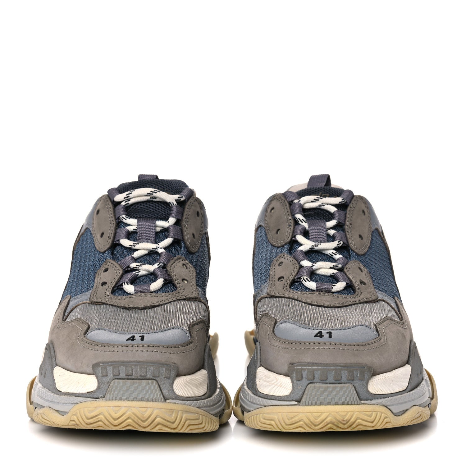 Balenciaga Fabric Mesh Mens Triple S Sneakers 41 Beige Bleu Gray 2 of 18