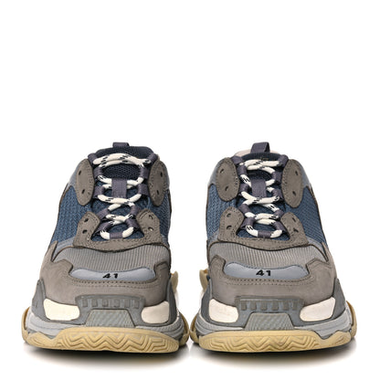 Balenciaga Fabric Mesh Mens Triple S Sneakers 41 Beige Bleu Gray 2 of 18