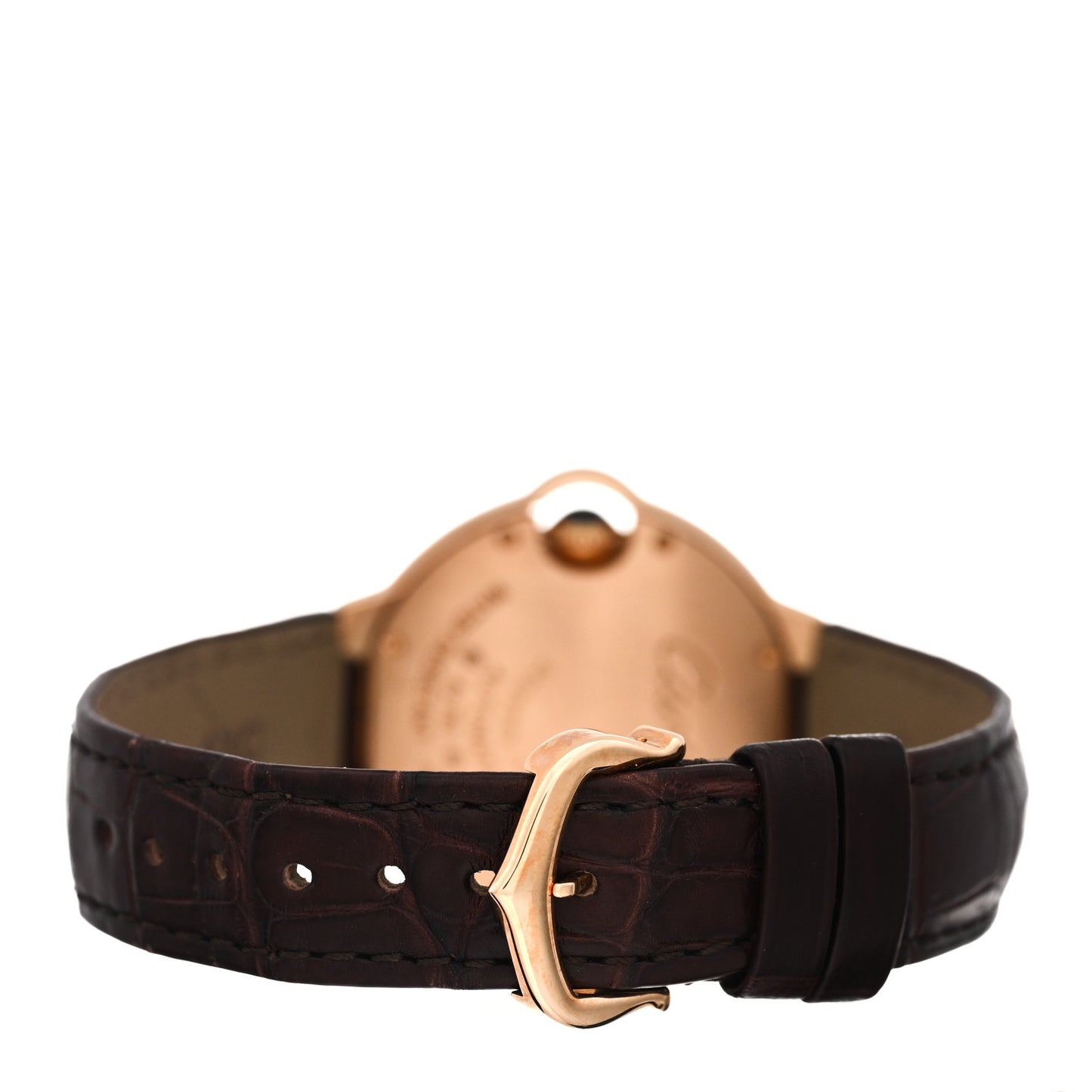 18K Pink Gold Alligator 33mm Ballon Bleu De Cartier Automatic Watch