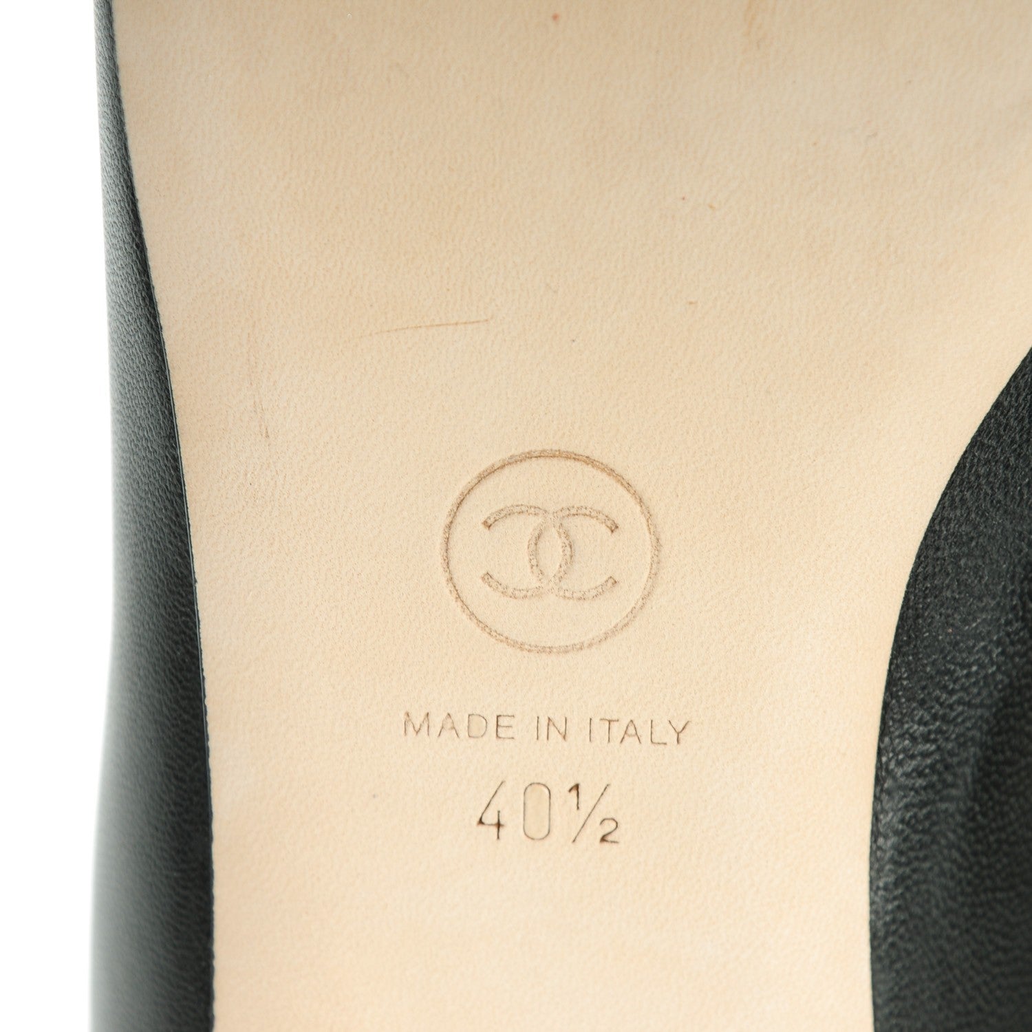 Chanel Lambskin Cap Toe Pearl CC Ballerina Flats 40.5 Black Navy 6 of 9
