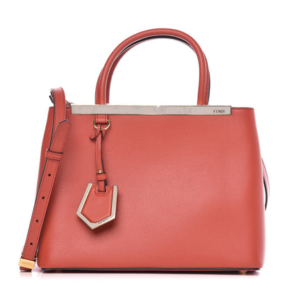 Fendi Vitello Dolce Century Petite 2Jours Tote Bloody Mary Turchese Pallido 1 of 10