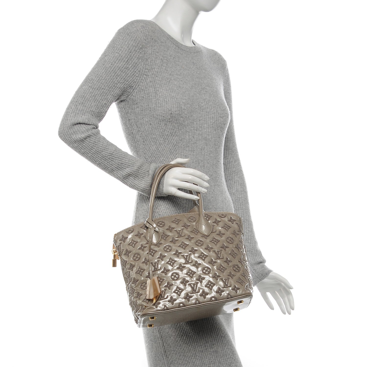 Louis Vuitton Patent Lambskin Fascination Lockit Gris 2 of 11