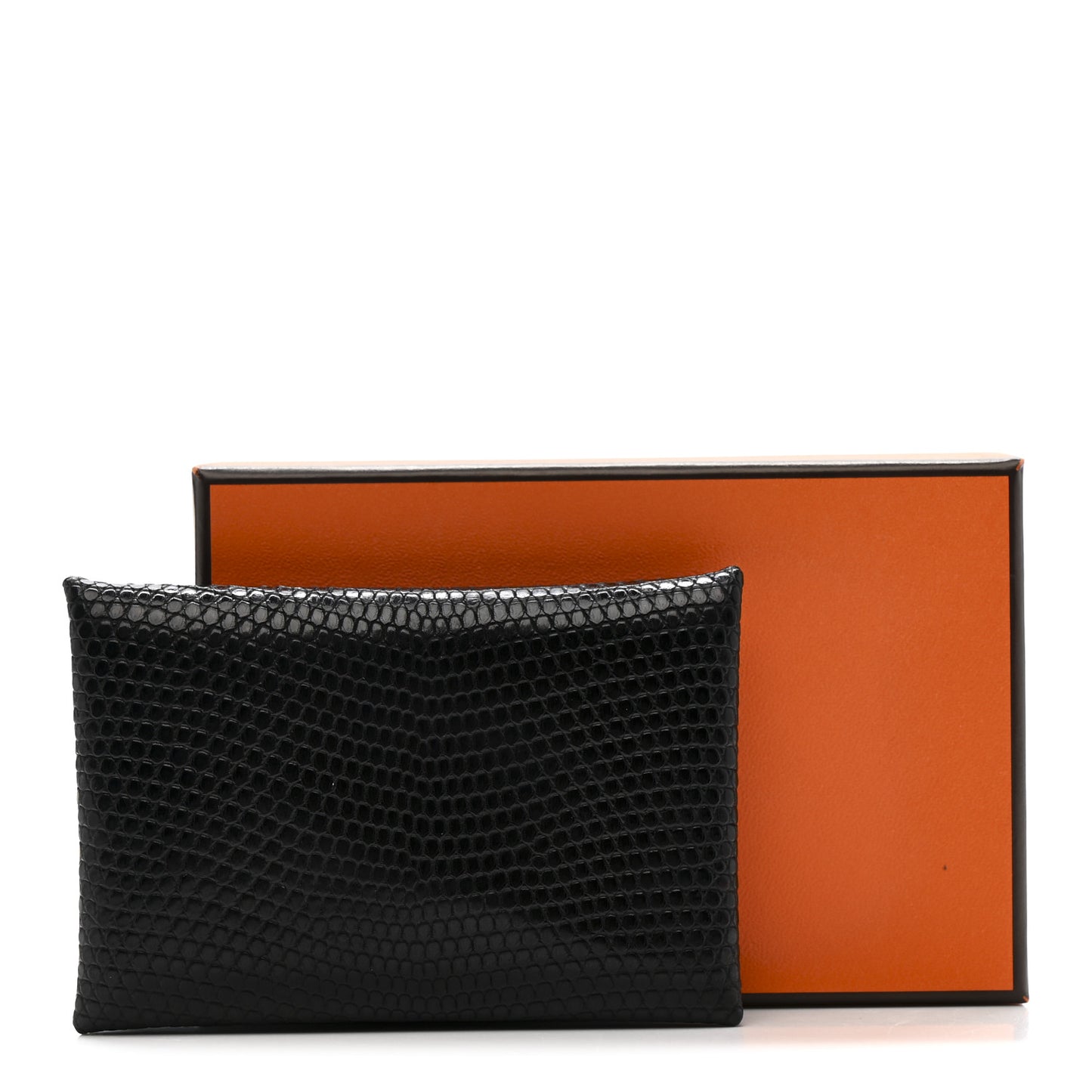 Lizard Calvi Card Case Black