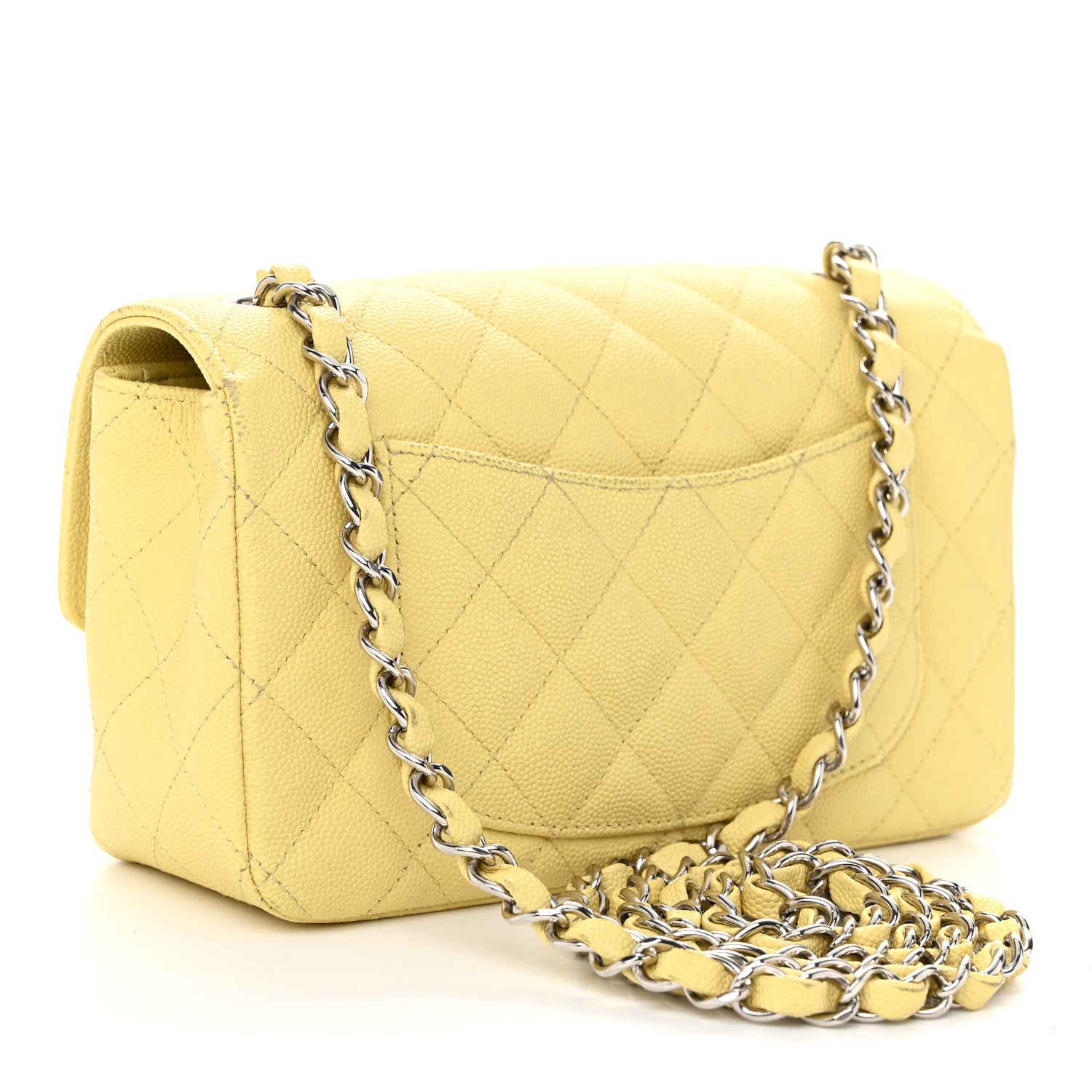 Chanel Caviar Quilted Mini Rectangular Flap Light Yellow 3 of 13