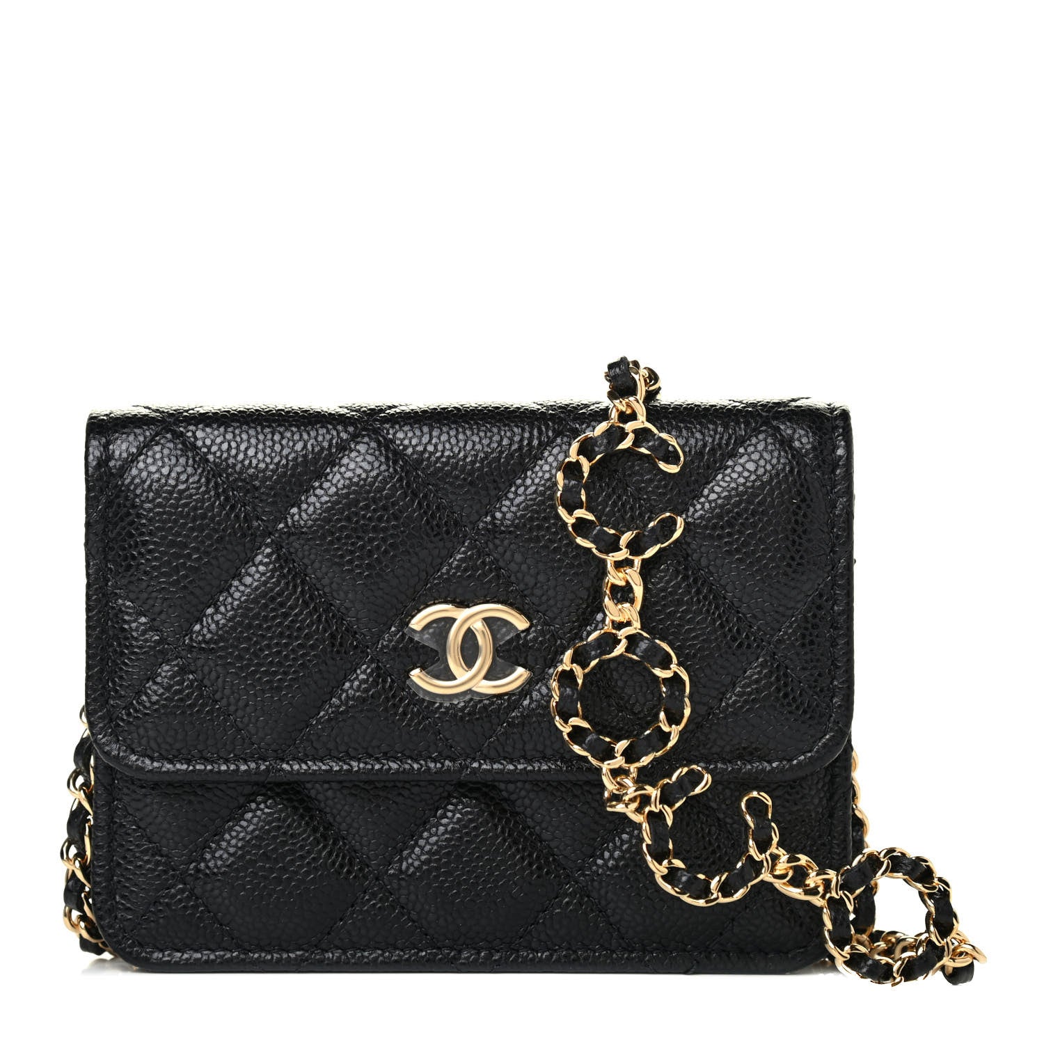 Chanel Caviar Quilted Miss Coco Clutch With Chain Black 1 of 5
