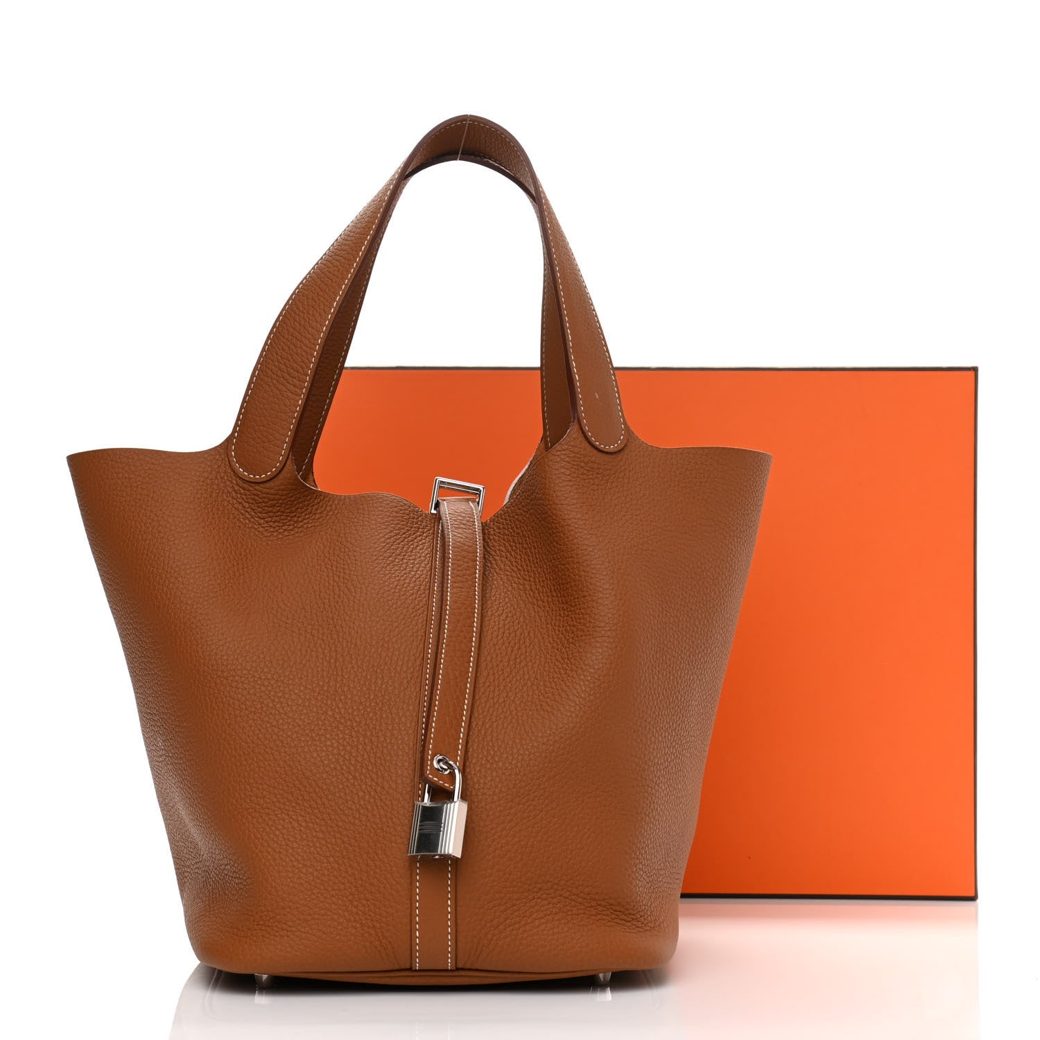 Hermes Taurillon Clemence Picotin Lock 26 GM Gold 10 of 10