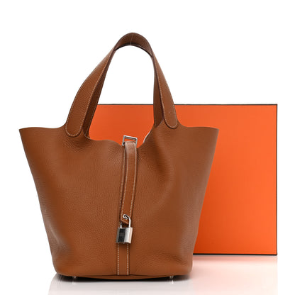 Hermes Taurillon Clemence Picotin Lock 26 GM Gold 10 of 10