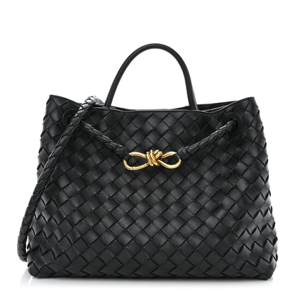 Bottega Veneta Nappa Intrecciato Medium Andiamo Shoulder Bag Black 1 of 10