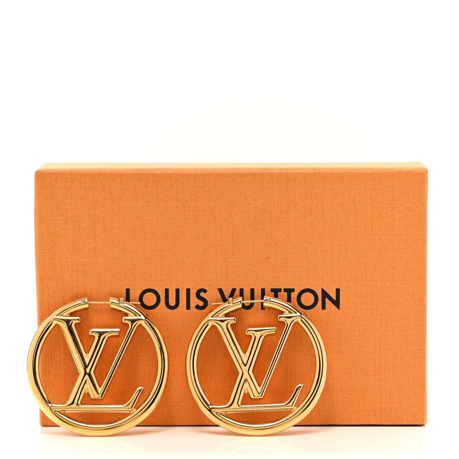 Louis Vuitton Metal Louise Hoop Earrings Gold 6 of 6