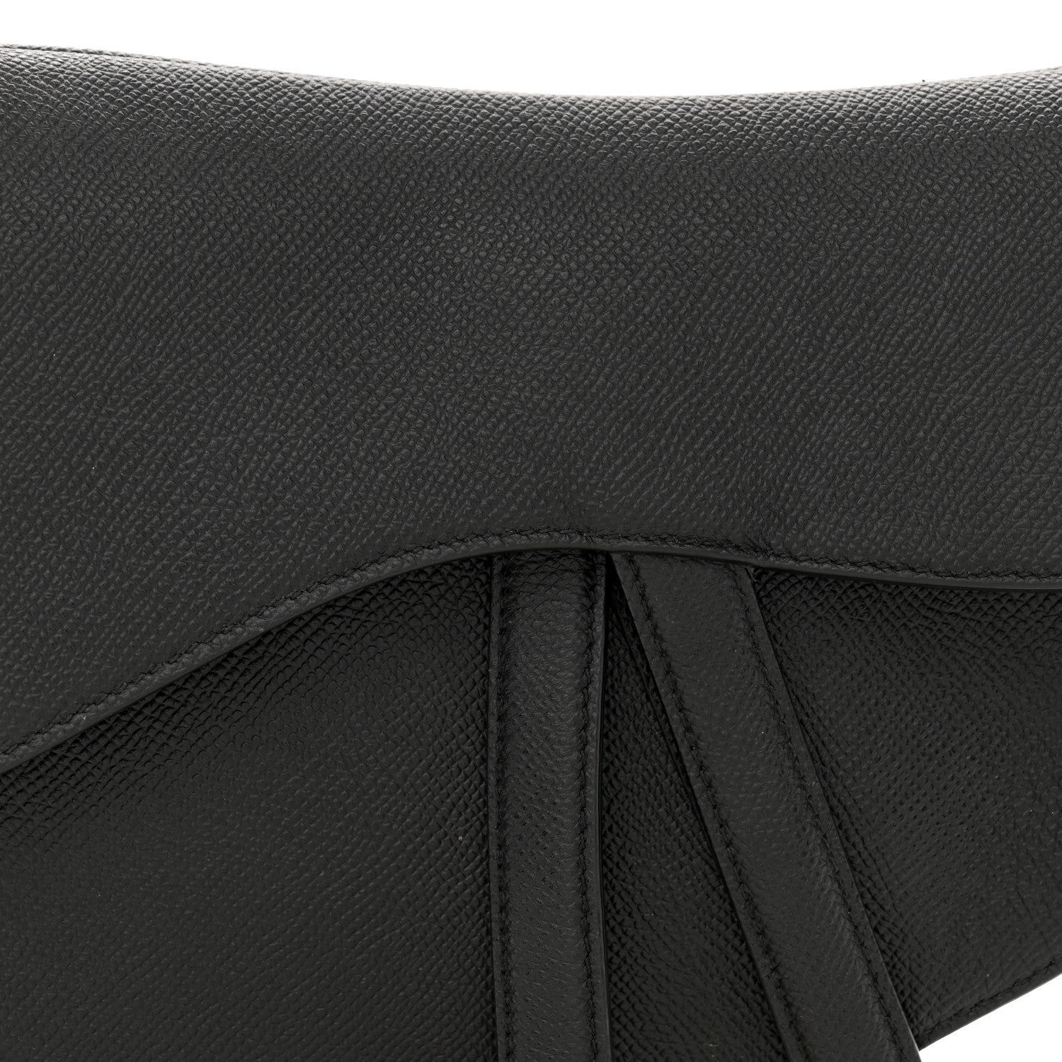Christian Dior Grained Calfskin Saddle Bag Black 10 of 14