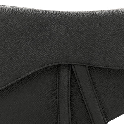 Christian Dior Grained Calfskin Saddle Bag Black 10 of 14