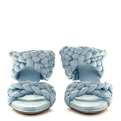Bottega Veneta Nappa Twisted Padded Intrecciato Curve Slide Sandals 38 Ice 2 of 9