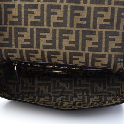 Fendi Fabric Jacquard FF 1974 Medium Baguette Tobacco Moro Black 5 of 12