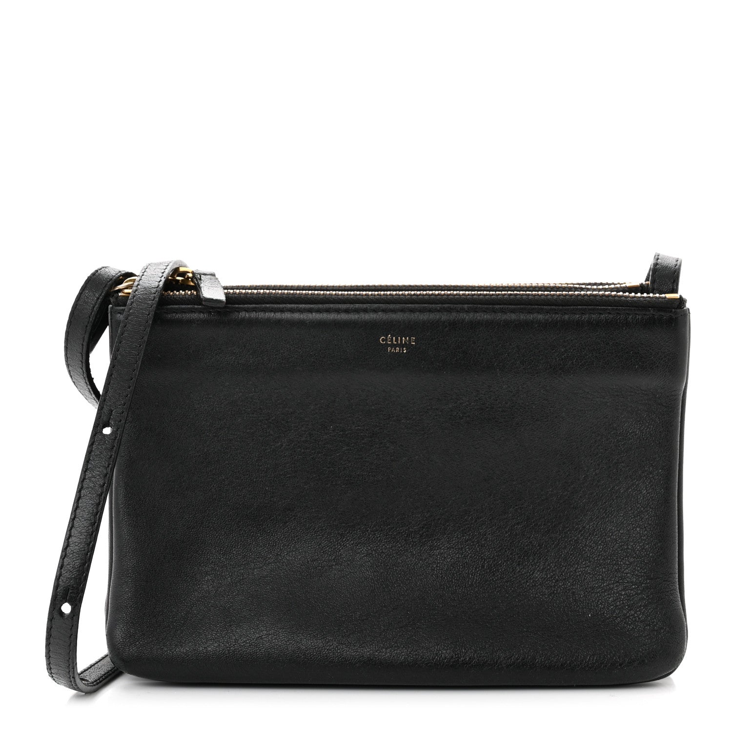 Celine Lambskin Small Trio Crossbody Bag Black 1 of 15