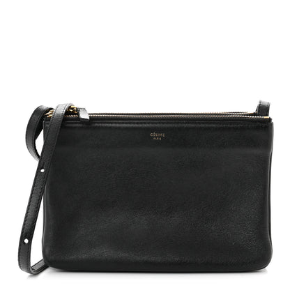 Celine Lambskin Small Trio Crossbody Bag Black 1 of 15